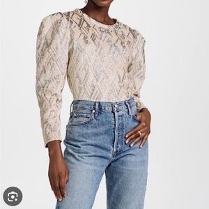 IRO PARIS Yepa Top Ecru Gray Sz 34 XS